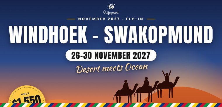 Windhoek & Swakopmund, Namibia — Outjoyment 2027, 26–30 Nov 2027
